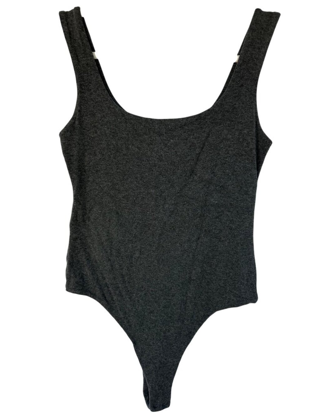 Naked Wardrobe Bodysuit XS Sleeveless Scoop Neck Thong One Piece Gray Minimal